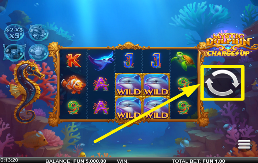 Mystic Dolphin Charge Up SPIN THE REELS.