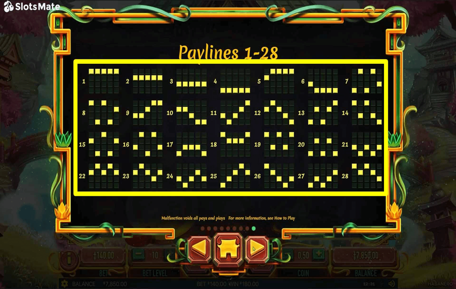 Mystic Fortune Deluxe Выберите линии выплат.