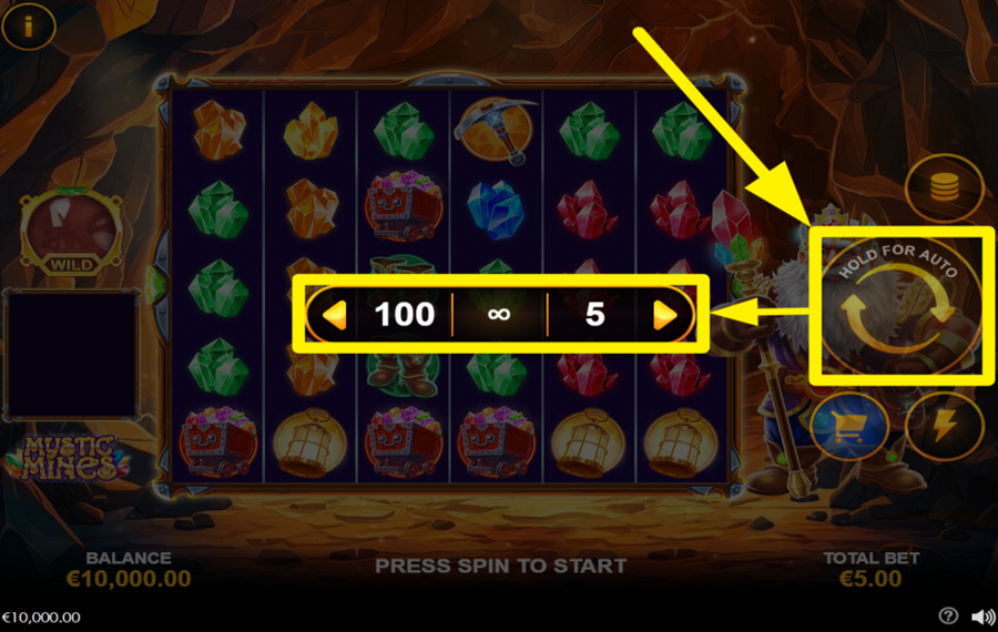 Mystic Mines NUTZEN SIE AUTOPLAY.