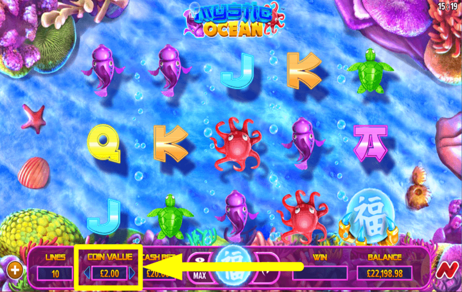 Mystic Ocean CHOOSE THE TOTAL BET.