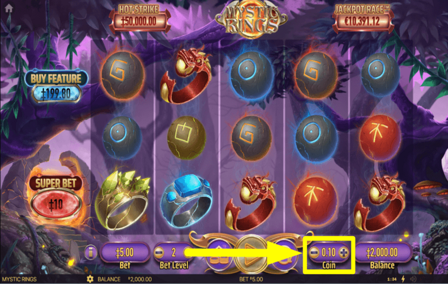 Mystic Rings ОТРЕГУЛИРУЙТЕ МОНЕТЫ.