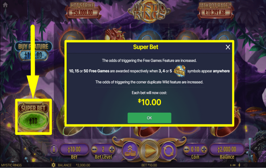 Mystic Rings ПРИМЕНИТЬ СУПЕРСТАВКУ.