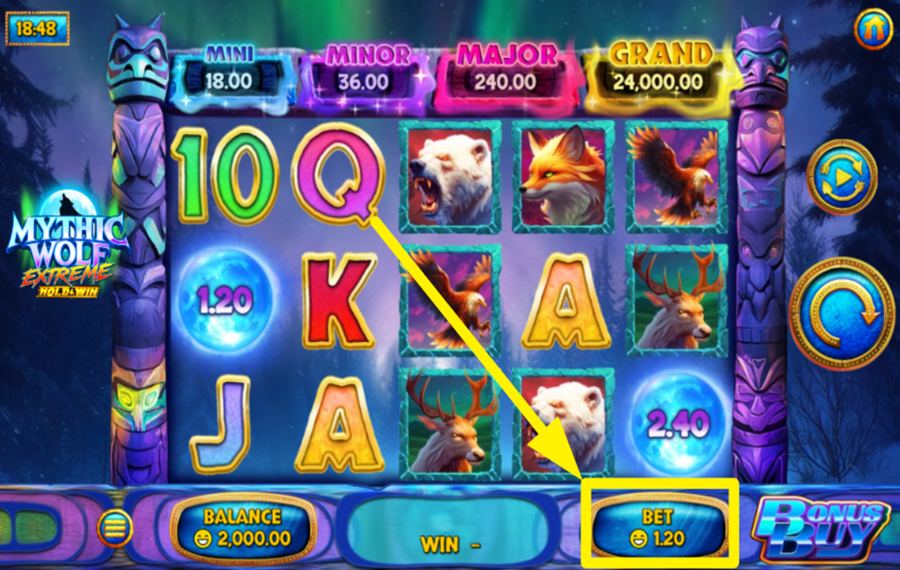 Mythic Wolf Extreme ОПРЕДЕЛИТЕ ЗНАЧЕНИЕ СТАВКИ.