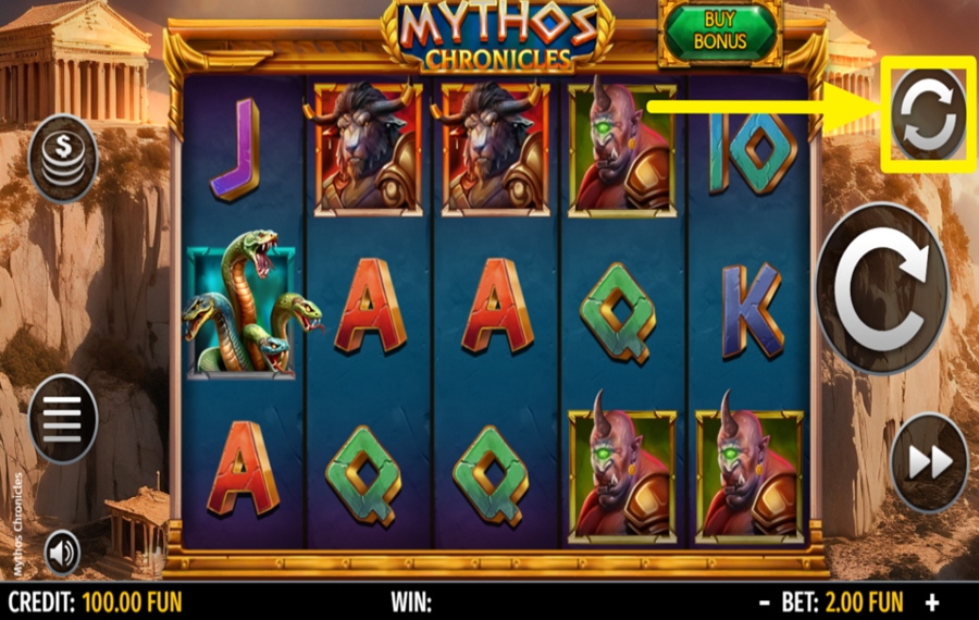 Mythos Chronicles SPIN THE REELS AUTOMATICALLY.