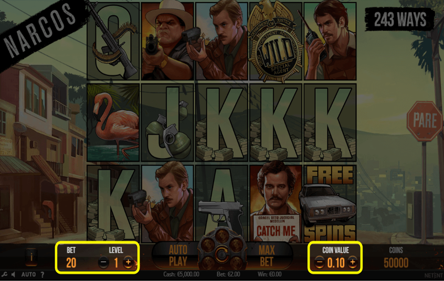 Narcos Select your desired bet