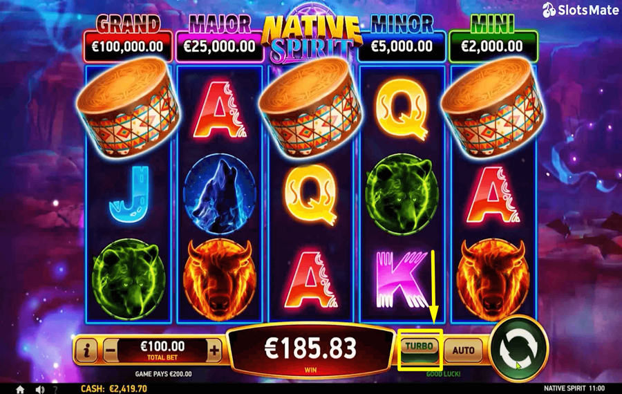Native Spirit Using the optional “Turbo” feature.