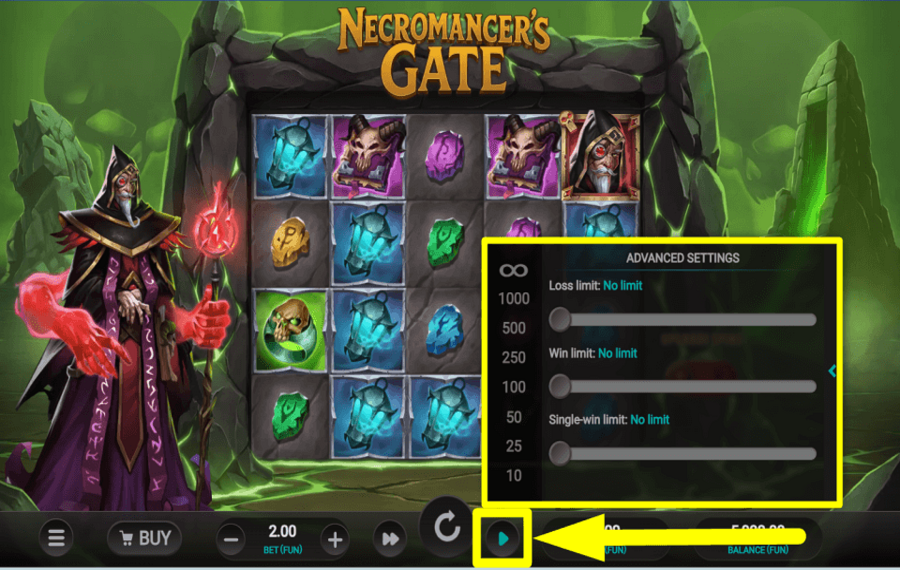 Necromancers Gate SPIN AUTOMATICALLY.