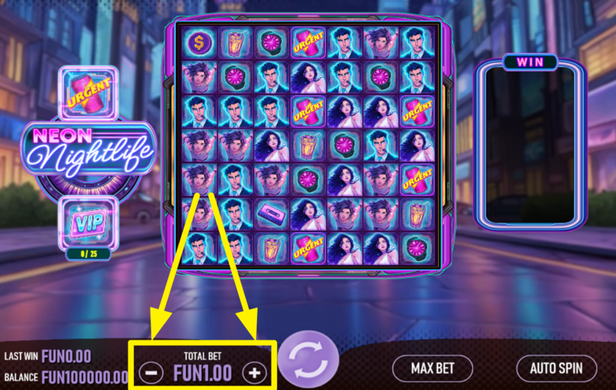 Neon Nightlife SPECIFY YOUR WAGER.