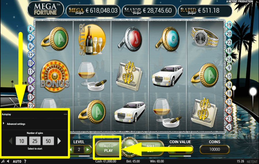 NetEnt Mega Fortune DÉMARRER LES TOURS AUTOMATIQUES.