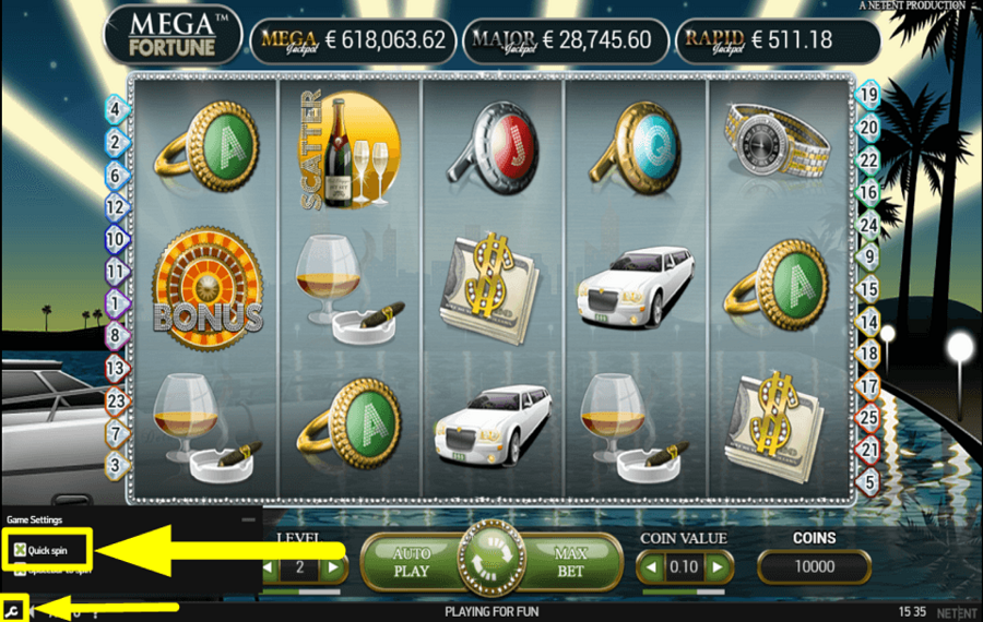 NetEnt Mega Fortune ACCÉLÉREZ LE JEU.