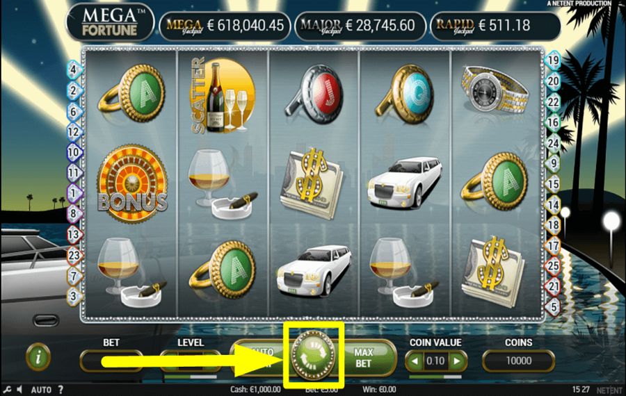 NetEnt Mega Fortune TOURNEZ POUR GAGNER.