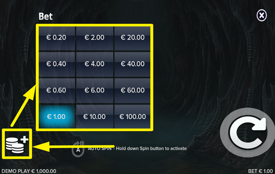 Nightmaker SELECT YOUR BET AMOUNT.
