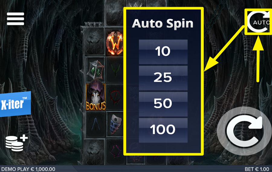Nightmaker INITIATE AUTOMATIC SPINS.