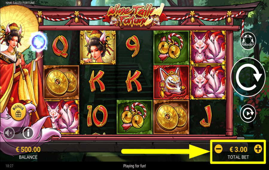 Nine Tailed Fortune ОПРЕДЕЛИТЕ СВОЮ СТАВКУ.