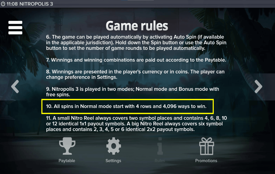 Nitropolis 3 Выберите линии выплат