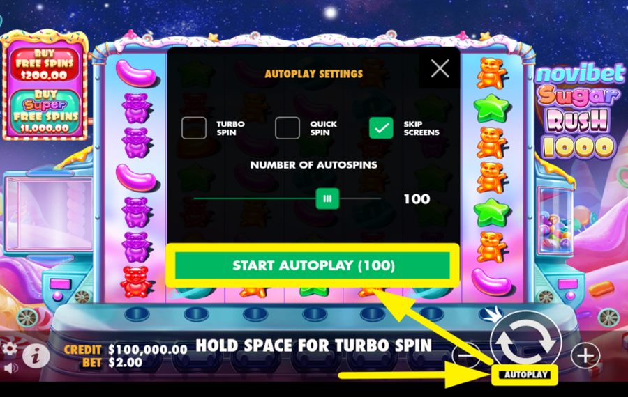 Novibet Sugar Rush 1000 CHOOSE AUTOMATIC SPINS.