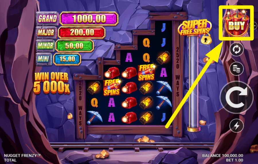 Nugget Frenzy ПОЛУЧАЙТЕ БЕСПЛАТНЫЕ ВРАЩЕНИЯ.