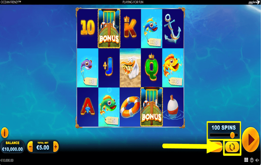 Ocean Frenzy ДЕЙСТВУЕТ АВТОМАТИЧЕСКИ.