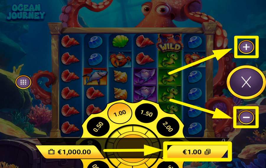 Ocean Journey SET YOUR WAGER AMOUNT.