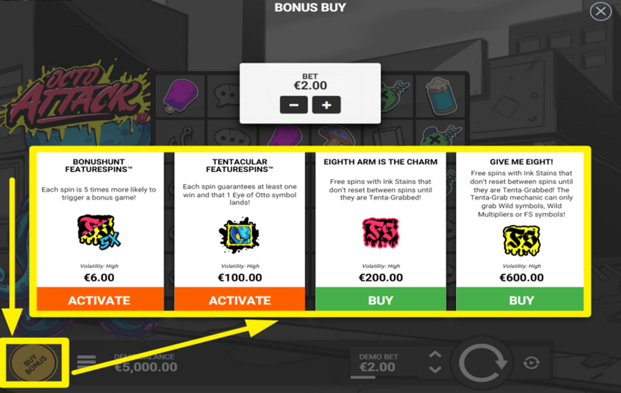 Octo Attack UNLOCK BONUS FEATURES.