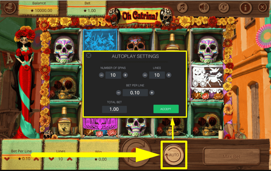 Oh Catrina START AUTOMATIC SPINS.