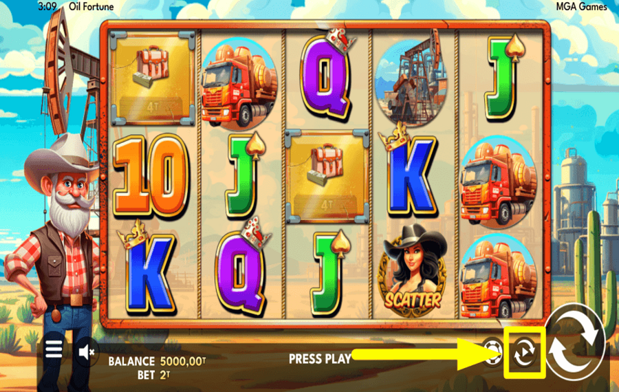 Oil Fortune UTILICE LA FUNCIÓN DE REPRODUCCIÓN AUTOMÁTICA.