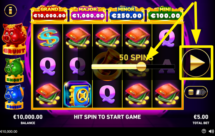 Oink Oink Oink CHOISISSEZ LES TOURS AUTOMATIQUES.