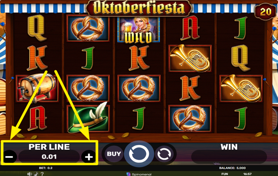 Oktoberfiesta BESTIMMEN SIE DEN EINSATZ PRO ZEILE.