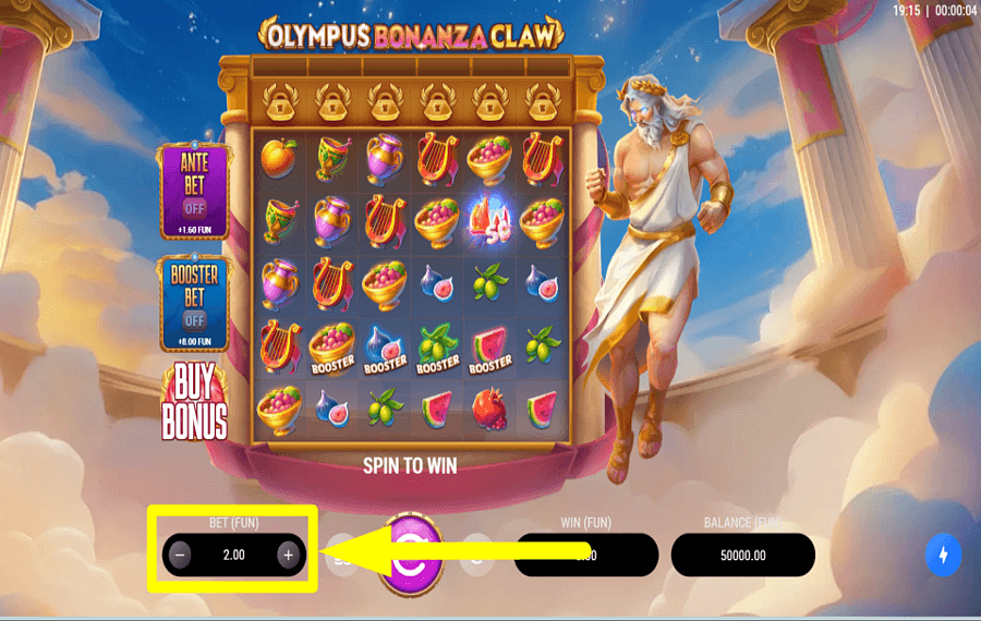 Olympus Bonanza Claw SELECCIONE SU APUESTA.