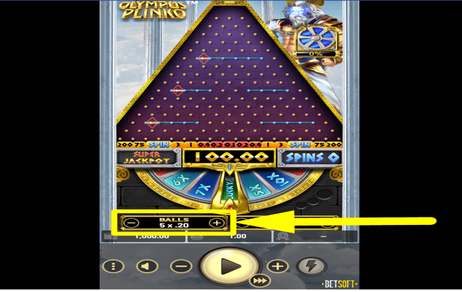 Olympus Plinko SÉLECTIONNEZ LES BOULES.