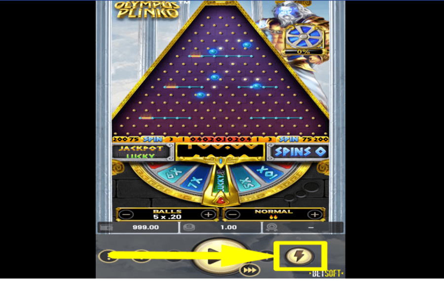 Olympus Plinko FRAPPE LA PLANCHE.