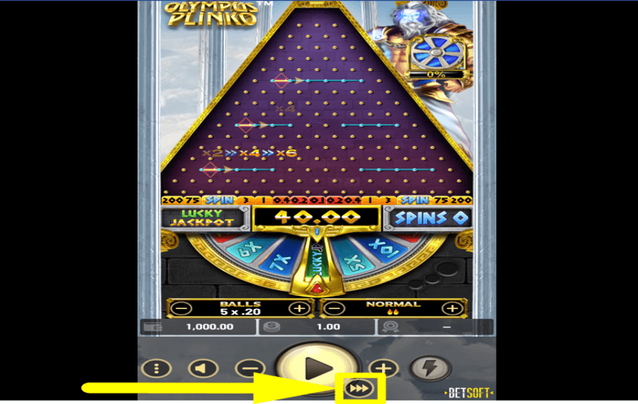 Olympus Plinko ACTIVER LE MODE TURBO.