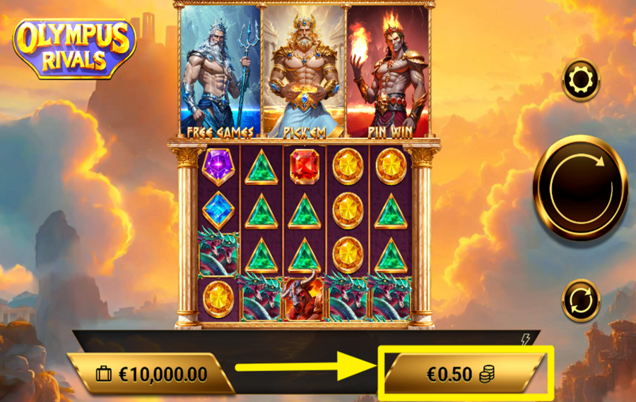 Olympus Rivals WÄHLEN SIE EINEN EINSATZBETRAG.