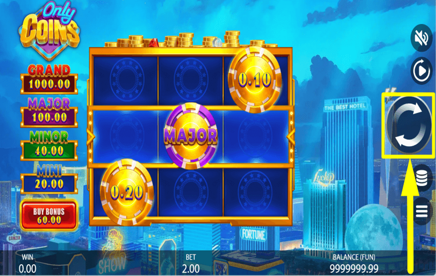 Only Coins BEGINNEN SIE MIT DEM SPIELEN.