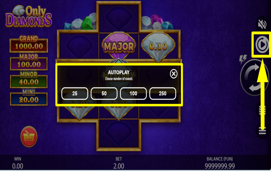 Only Diamonds START AUTOPLAY.