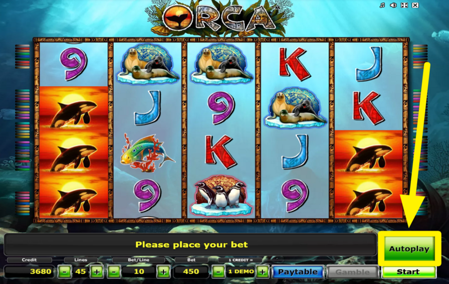 Orca DREHEN SIE DIE ROLLEN AUTOMATISCH.