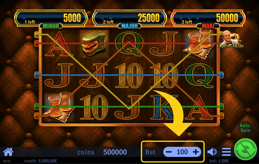 Orient Train Select your desired bet