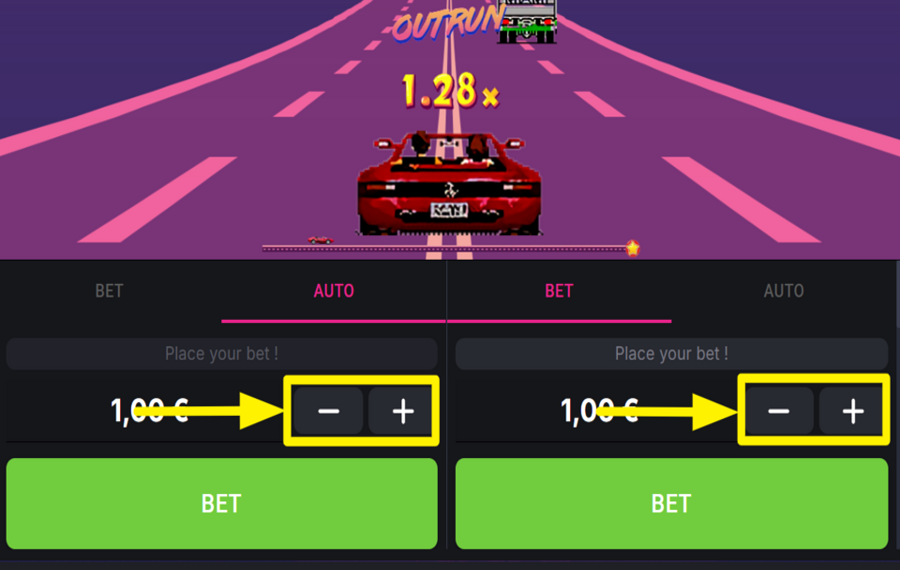 Out Run SET YOUR BET.