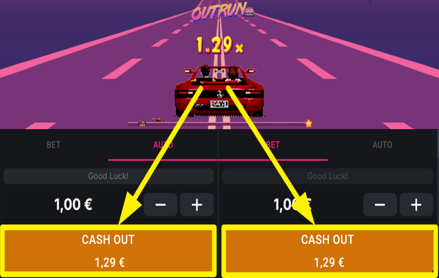 Out Run CASH OUT IN TIME!