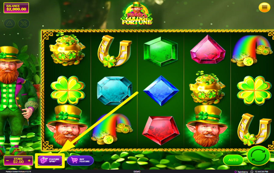 Paddys Golden Fortune ACTIVER LA FONCTION SPIN.