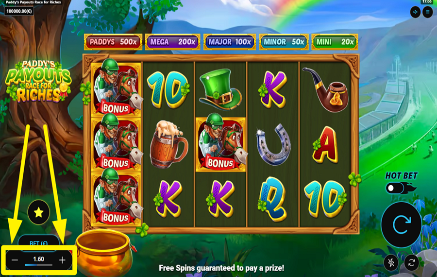 Paddys Payouts Race for Riches ENTSCHEIDEN SIE IHREN EINSATZ.
