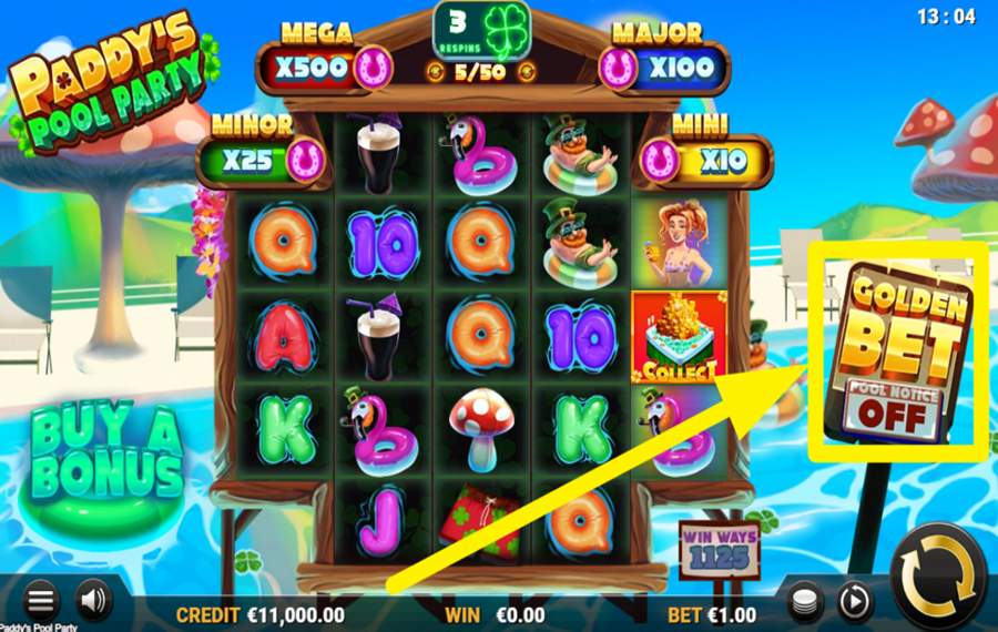 Paddys Pool Party TURN ON GOLDEN BET.
