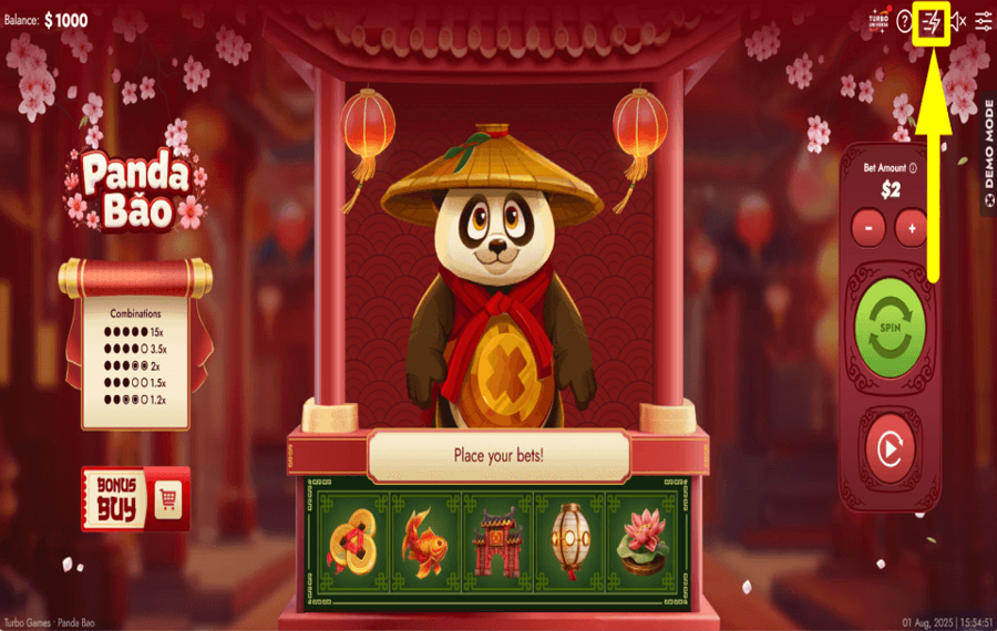 Panda Bao ACCELERA IL GIOCO.