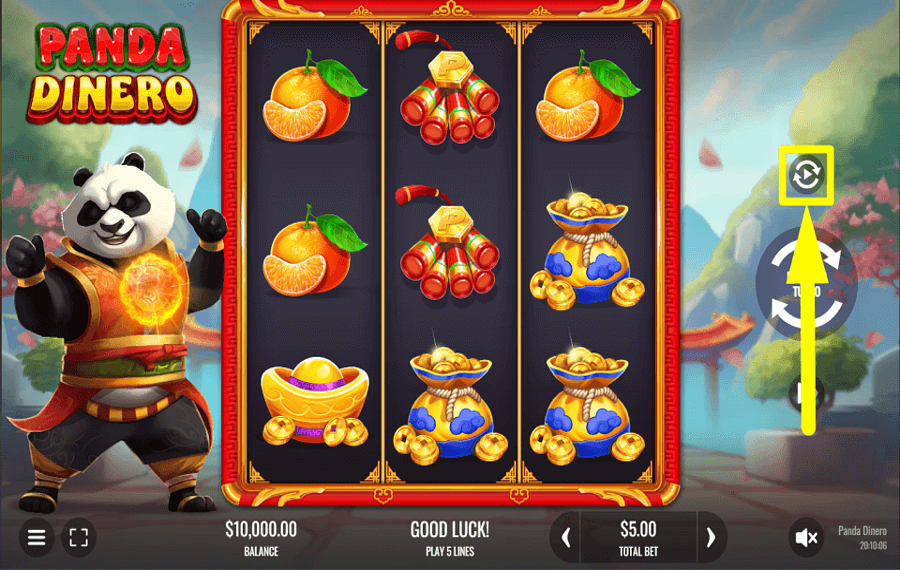 Panda Dinero SPIN AUTOMATICALLY.