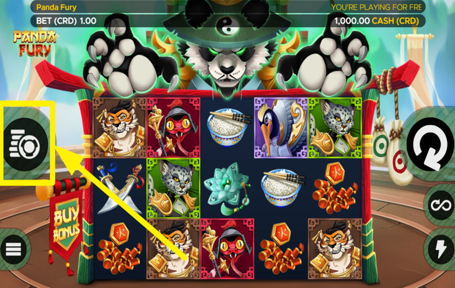 Panda Fury DETERMINE YOUR WAGER.
