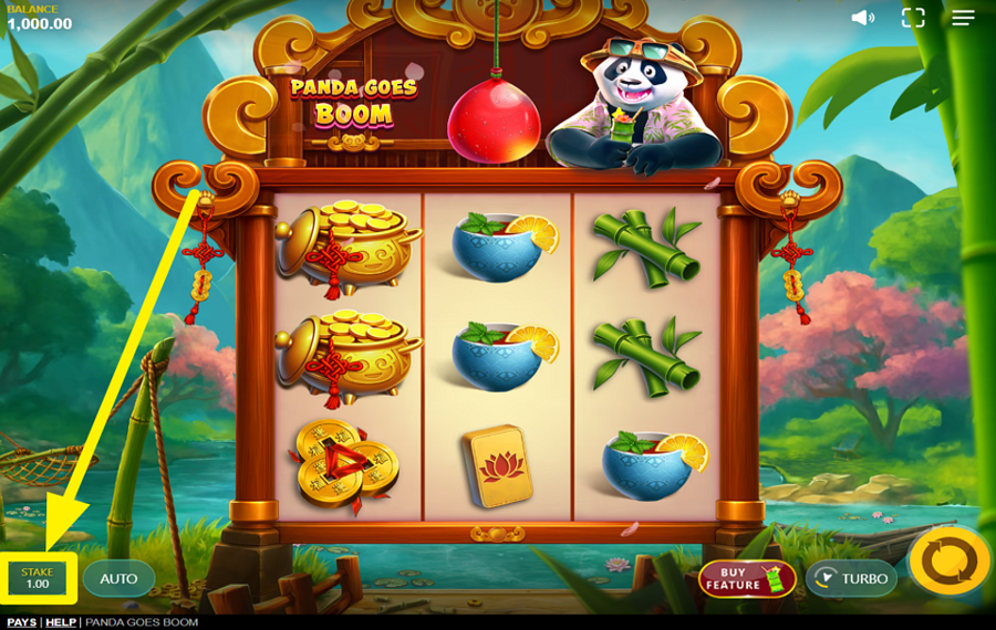 Panda Goes Boom ASIGNA UN VALOR A LA APUESTA.