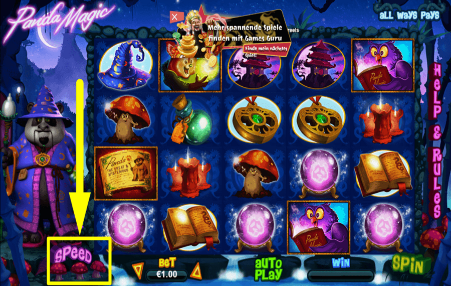 Panda Magic AUMENTA LA VELOCIDAD DEL JUEGO.