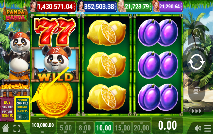 Panda Manda УВЕЛИЧЬТЕ СВОЮ СТАВКУ.