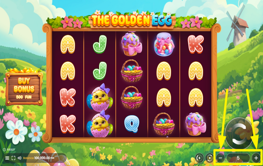 Pascal Gaming The Golden Egg IMPOSTA LA TUA PUNTATA TOTALE.