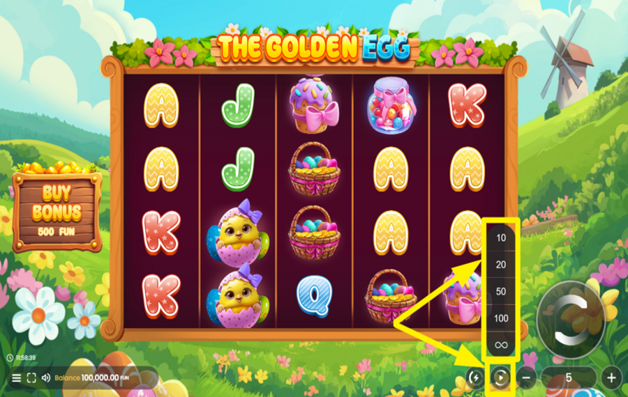 Pascal Gaming The Golden Egg SCEGLI LA GIOCO AUTOMATICO.